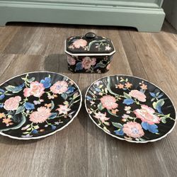 Vintage Dynasty by Heygill Plates + HFP Macau Noire Decorative Box