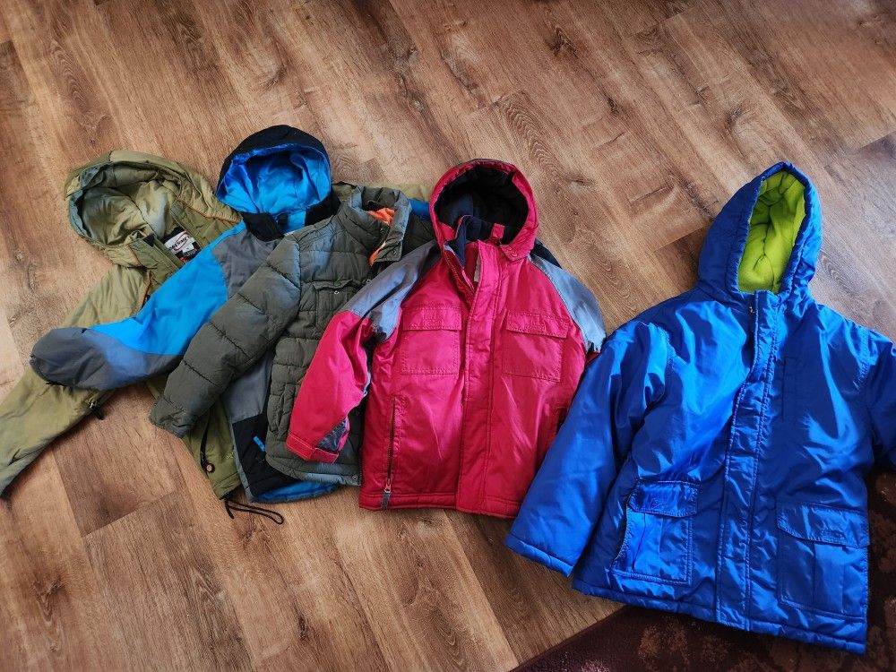 FREE kids Jackets, (4) size 8 jackets & (1) size14 jacket