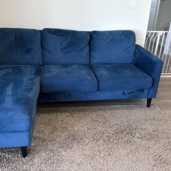 Mr. Kate Winston Reversible Sofa Sectional, Blue Valvet