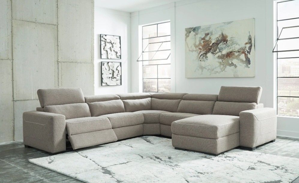 Mabron Gray Raf Power Recliner Sectional
