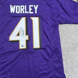 Daryl Worley Signed Autograph Custom Jersey - Beckett Coa - Baltimore Ravens