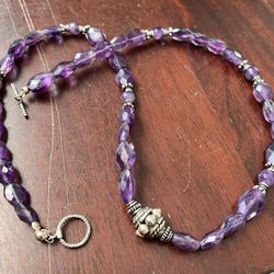 Sterling Silver & Amethyst Necklace 