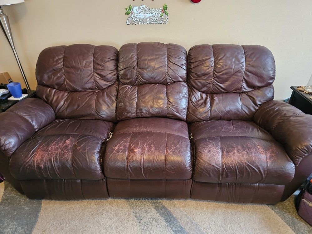Premium Leather Couch and Love Seat