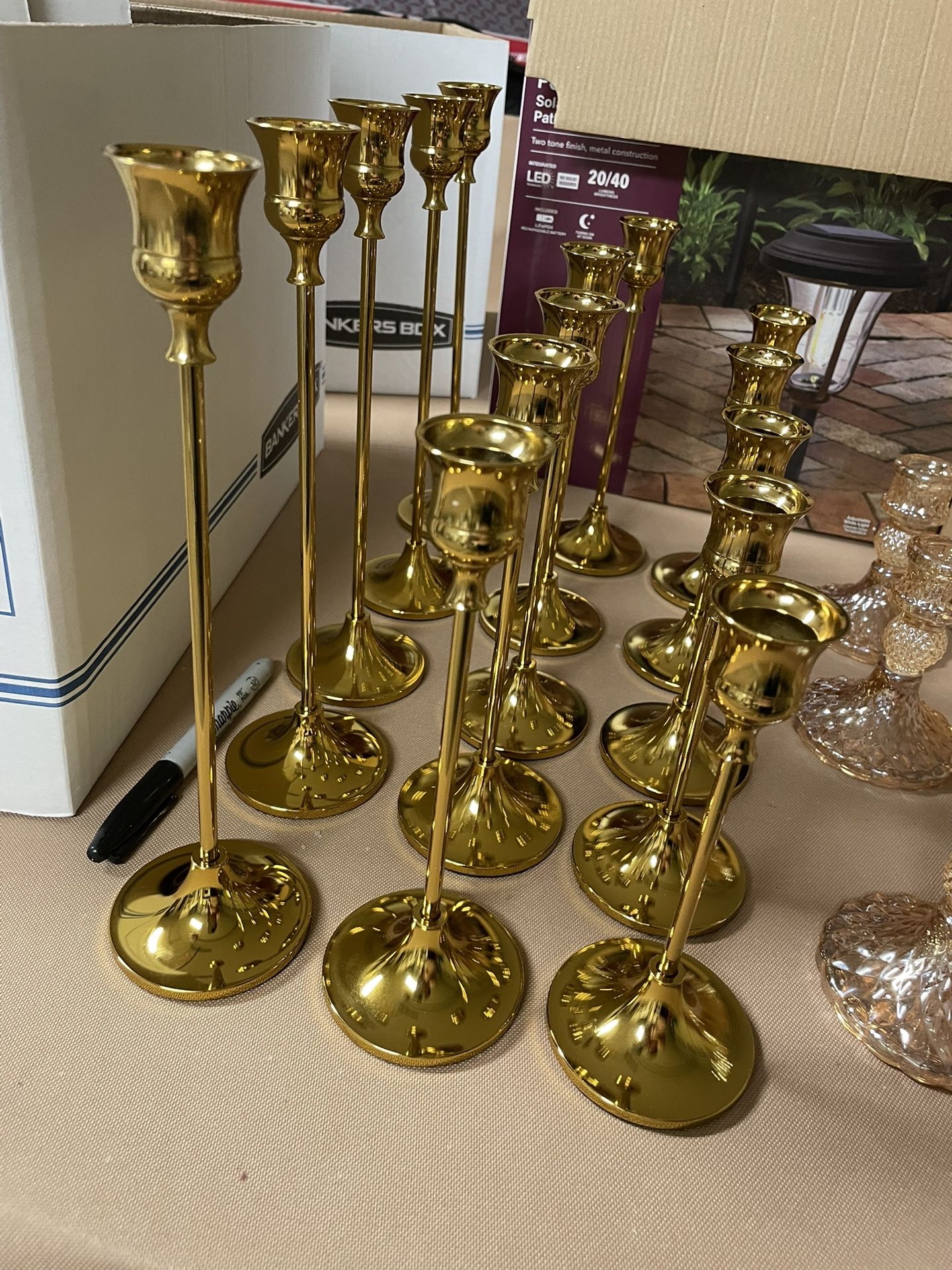 Gold Metal Candlestick Holders