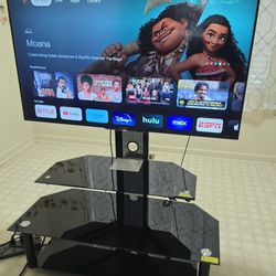 Sony 50" TV, TV Stand And Onn Streaming Box 