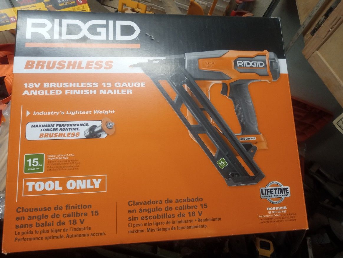 Ridgid 15 Gauge Nailer Cordless 18v