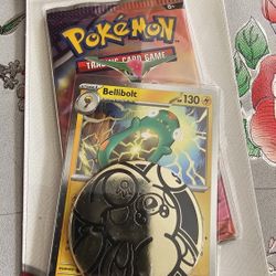 POKÉMON TCG SCARLET & VIOLET TEMPORAL FORCES PACK, BELLIBOLT PROMO CARD & COIN Pokemon 