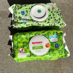 2 Packs Of Huggies Baby Wipes 64 Count Each