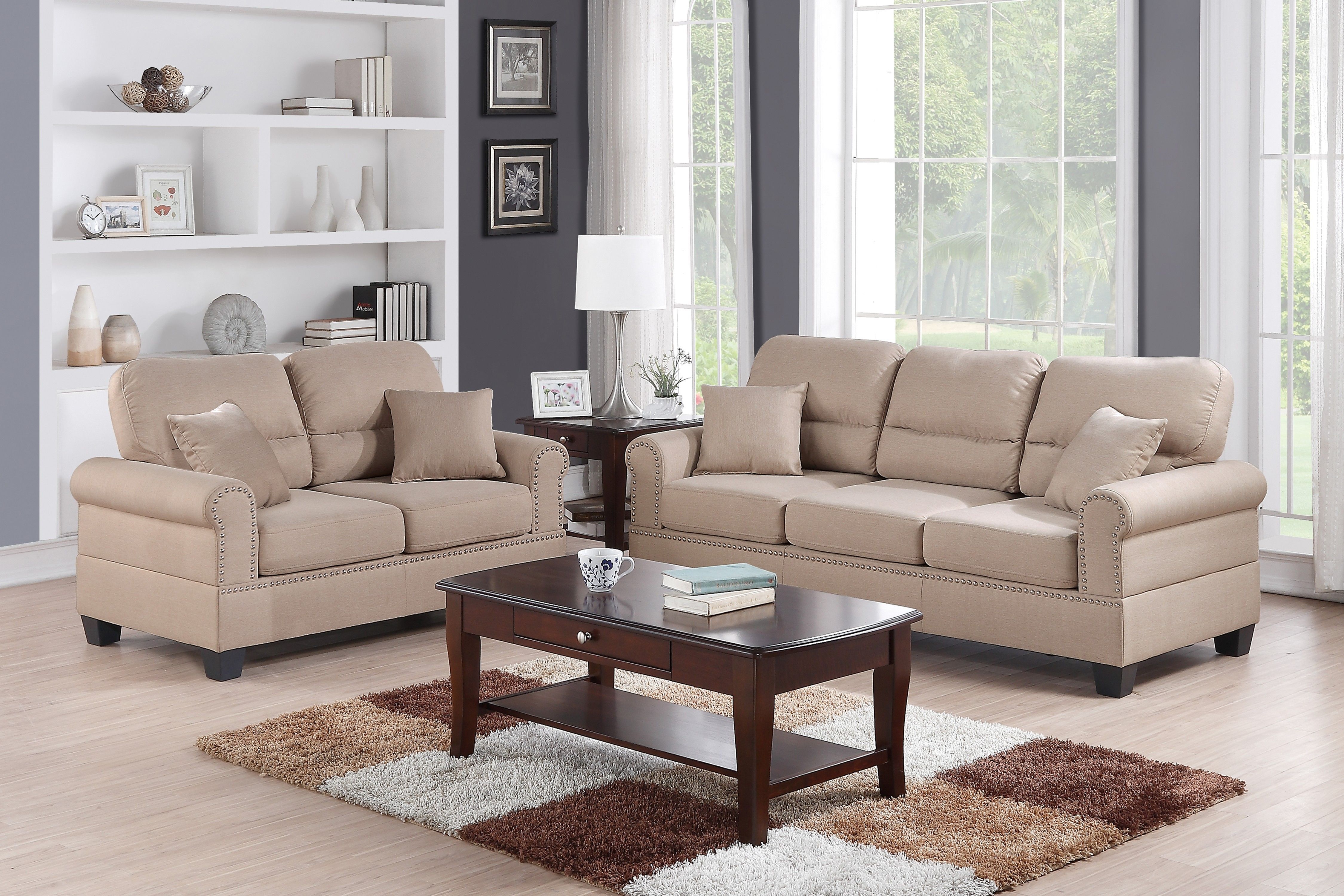 Sofa & Loveseat-"Choice of colors Black, Espresso, Sand