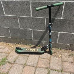 Blue, Black, And Green Scooter