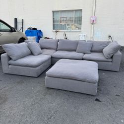 Half Priced Modular Cloud Sectional 5 pc (4 + 1 ottoman) - In Amazing Condition - We can deliver