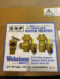 New Webstone 3/4 in. EXP Ultra-Compact Tankless Water Heater Valve Kit