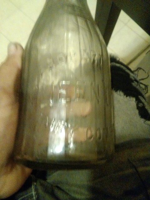 Vintage Milk Glass Bottle Queen City 