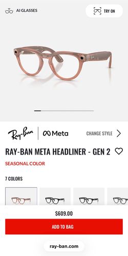 NEW - Meta Glasses - Headliner (Gen2) Matte Peach