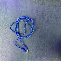 Durable blue USB charging cable for reliable power and data transfer. Perfect for everyday use