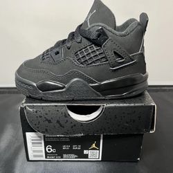 Nike Air Jordan Retro 4 Black Cat 2025 Toddler TD Baby Size 6C IB4387 010