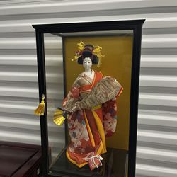 Vintage Asian Doll In Case