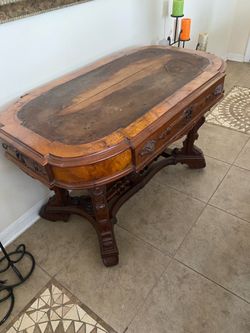 Vintage Solid Wood Carved Coffee Table