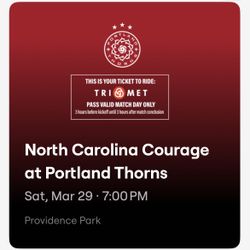 4 Tickets To Thorns Vs North Carolina 3/29