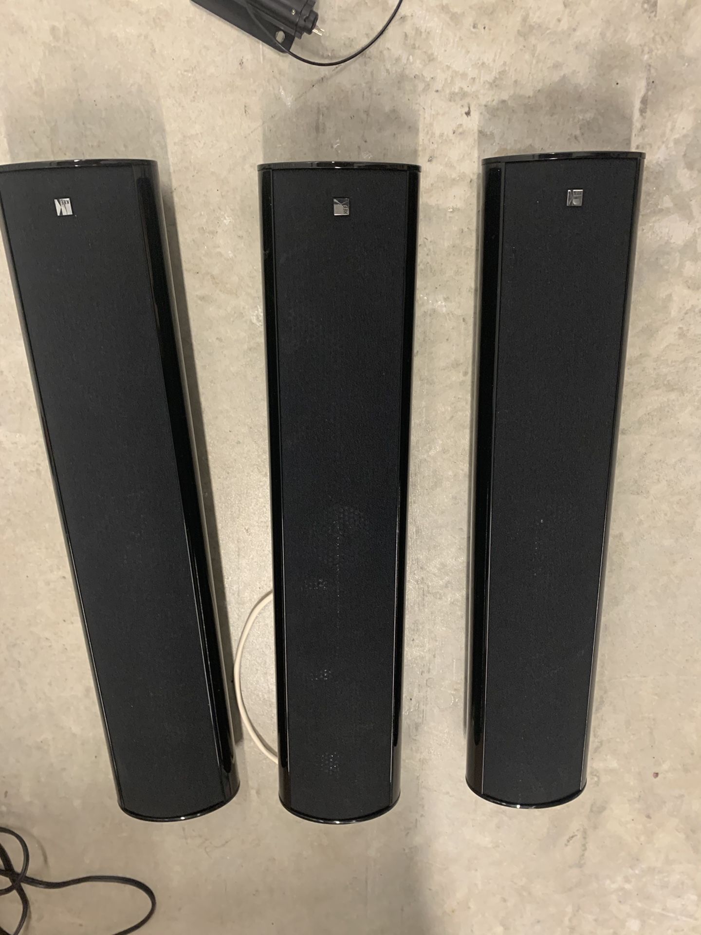 Kef KHT 6000 wall speakers. Center speaker , left & right speakers