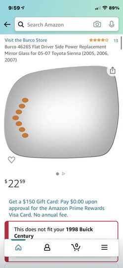 Toyota Sienna Side Mirror With Blinker Left