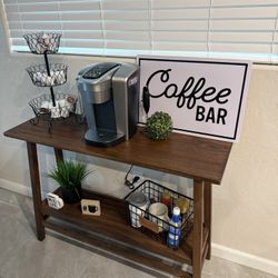 42” W x 29” H Chestnut Brown Coffee Stand 🤎