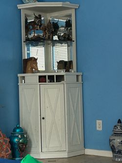 White corner cabinet