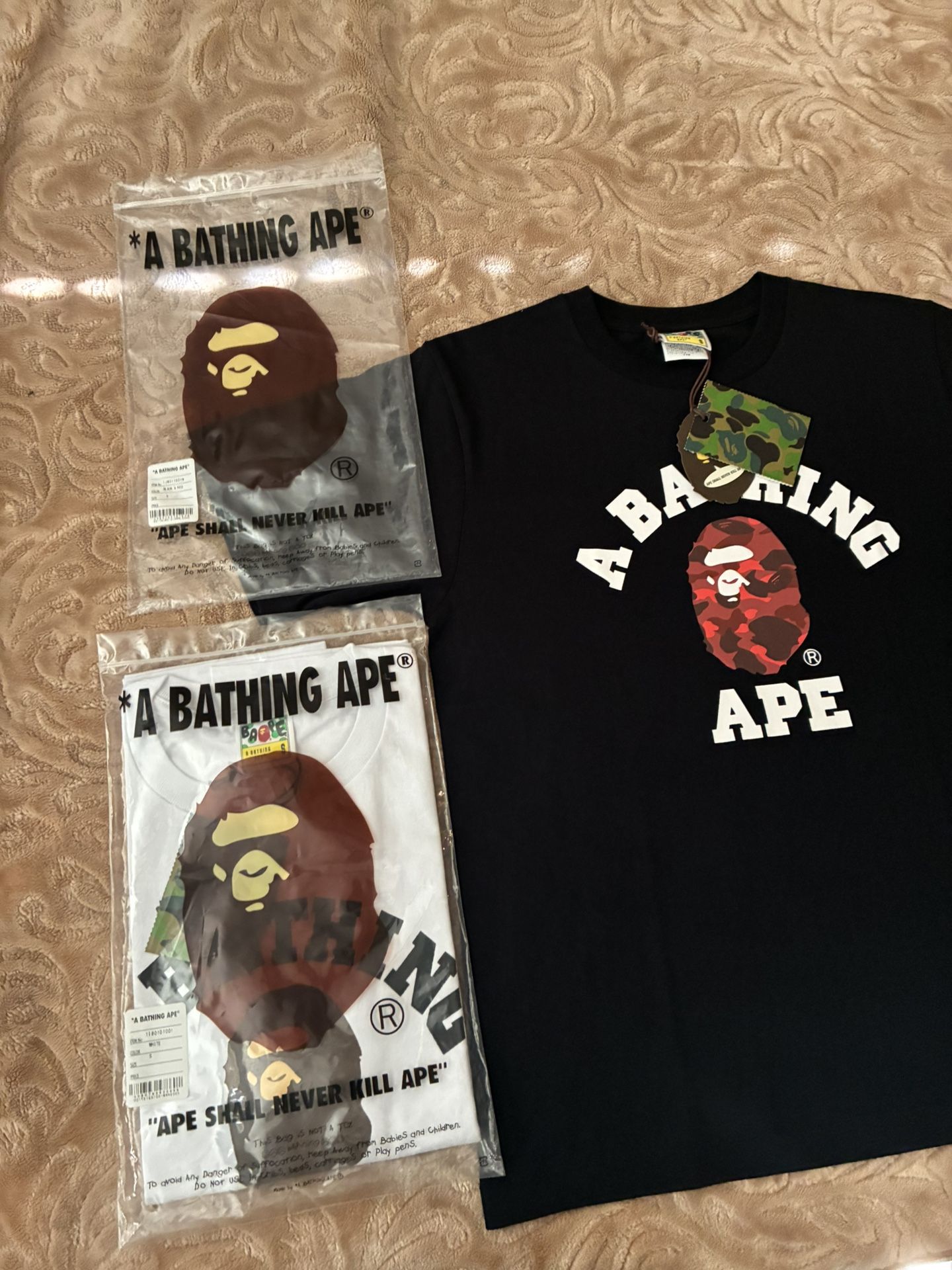BAPE Color Camo College Tee 'Black/Red'