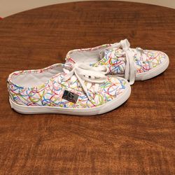 G by Guess Lace Up Leather Multihearts Women's Sneakers Size 6
