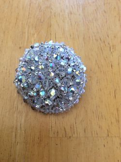 large AB Beaded Brooch
