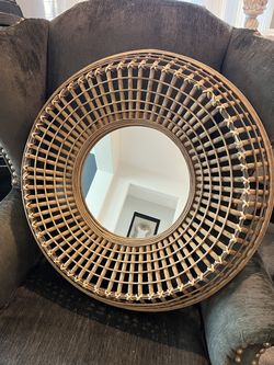 Beautiful woven/wicker mirror
