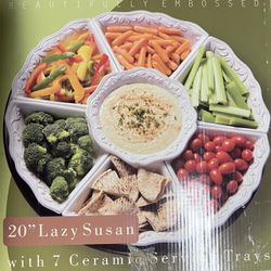 20” Lazy Susan Ceramic Serving Trays