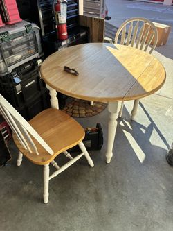 Wood Table W/ 2 Chairs
