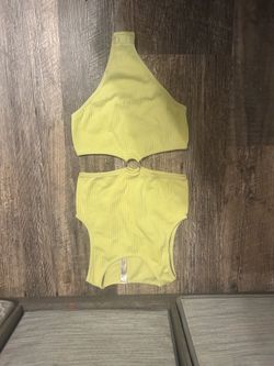 Limeish yellow/ green bodysuit s/m