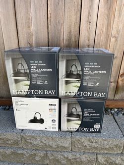 Hampton Bay 10 in. Bronze Integrated LED Barn Light Hardwired Outdoor Wall Light Lantern Sconce Store SKU# 1001-804-456