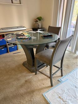 Dining table and four chairs