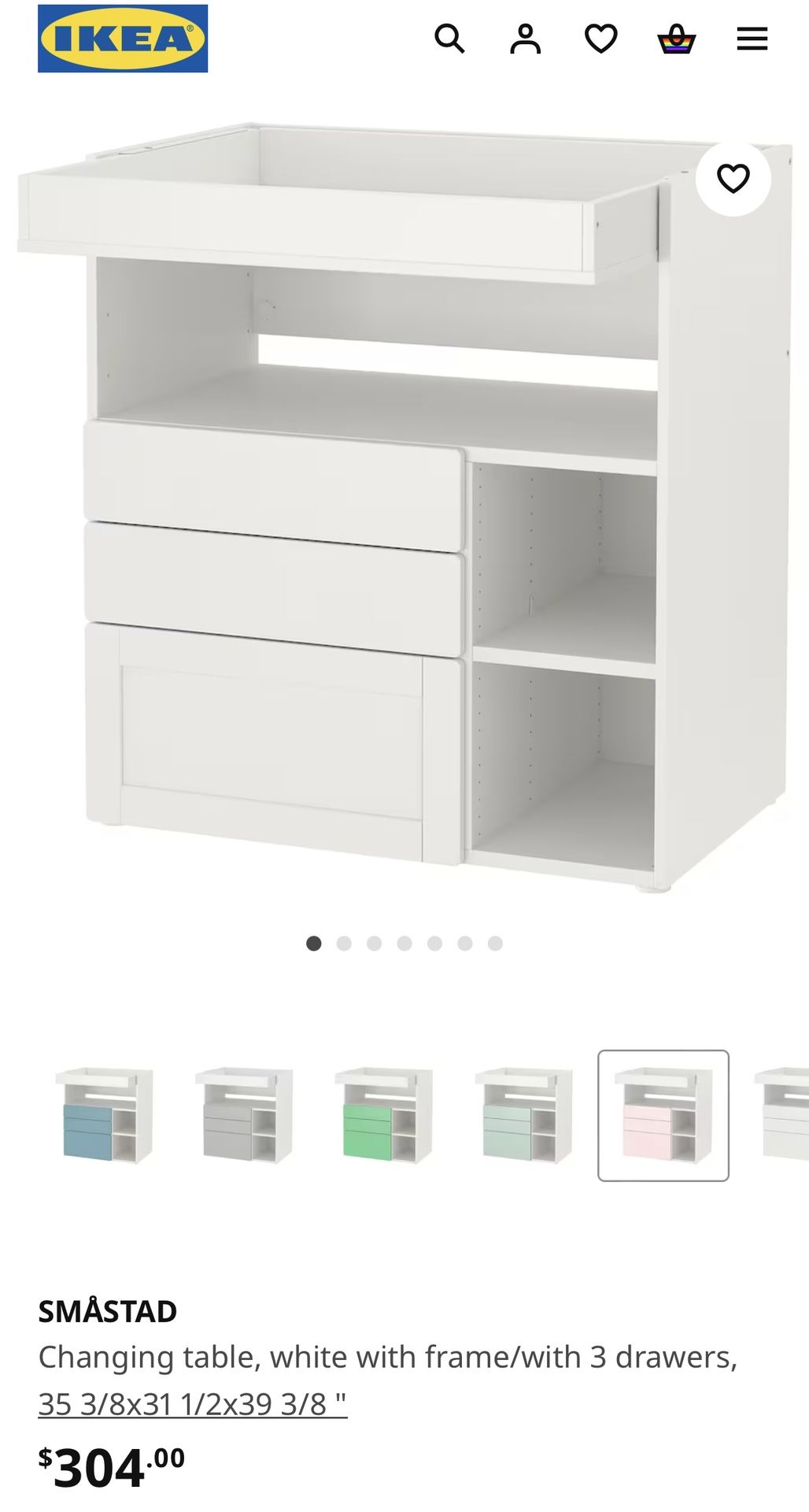SMÅSTAD Changing table
