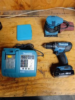 Makita drill sander charger & drill bits
