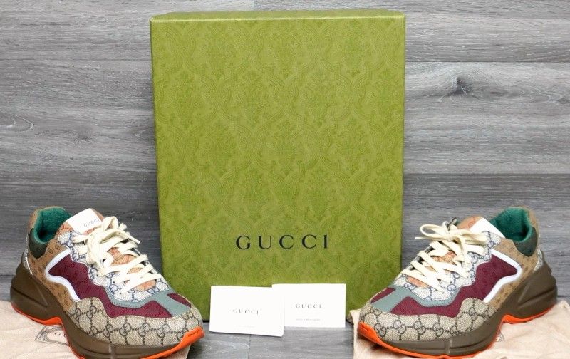 Gucci GG Monogram Rhyton Jacquard Mens Sneakers - Size 9+ Gucci Size 10 US