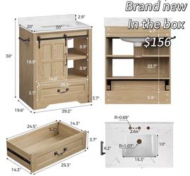 😀 IRONCK Bathroom Vanity with Sink, 30 Inch Bathroom Sink Cabinet with Drawers & Metal Handles, Engineered Marble Top & Ceramic Sink, Soft Close Draw