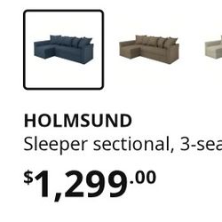 L Shaped Sectional Sleeper Sofa With Storage IKEA $1299 MSRP SOFA