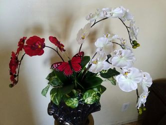 New artificial floral Orquid Plant Shell vase
