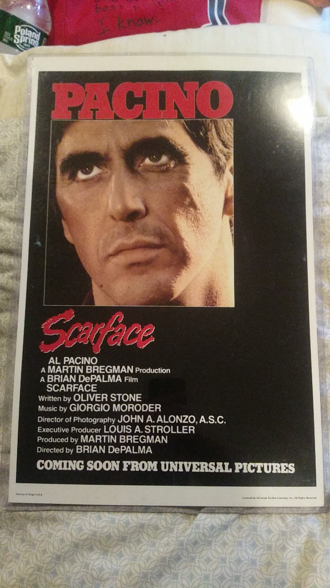 Scarface poster in hard plastic