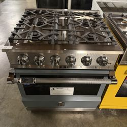 Hestan KRD304NGGG 30 Inch Pacific Fog Gray Dual Fuel Freestanding Range