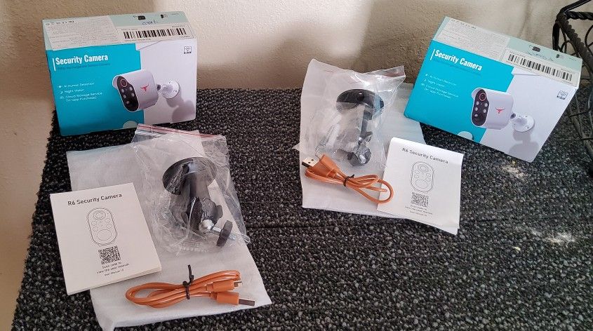2 Brand New R6 Security Wireless Outdoor Cameras