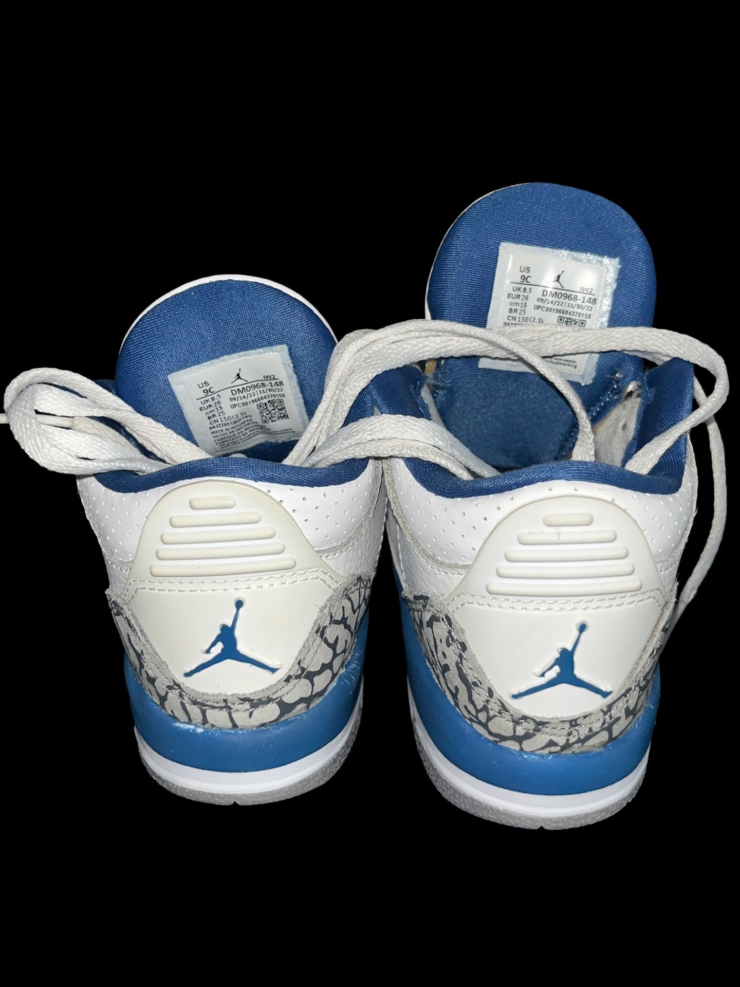 Air Jordan 3 Retro TD 'Washington Wizards' SIZE 9C 