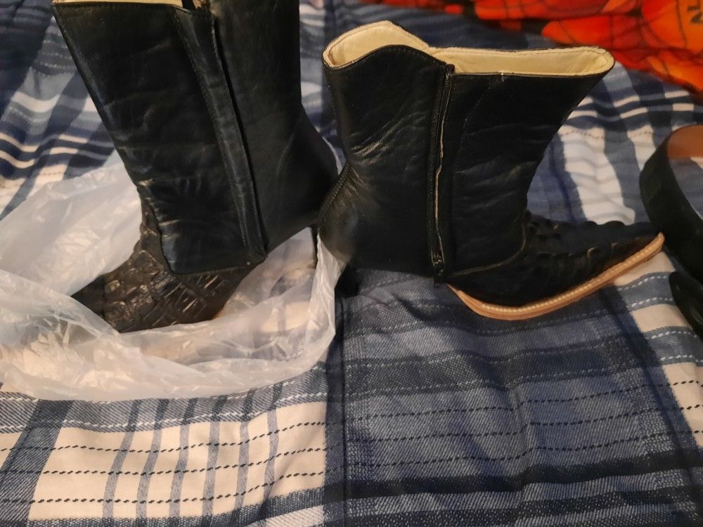 Ladies Western Leather Boots Size 7.5