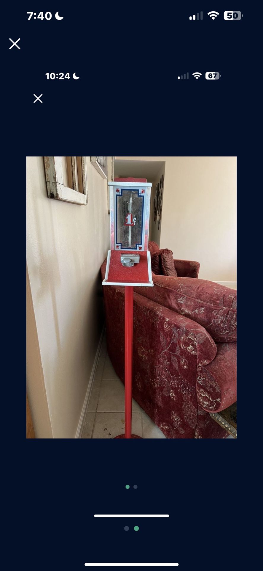 Red Vintage Red Dean 1cent Machine