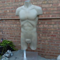 Adjustable Male Torso Mannequin W/Base Holder Stand 