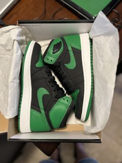 Jordan 1 High Black/Green 5.5 Y